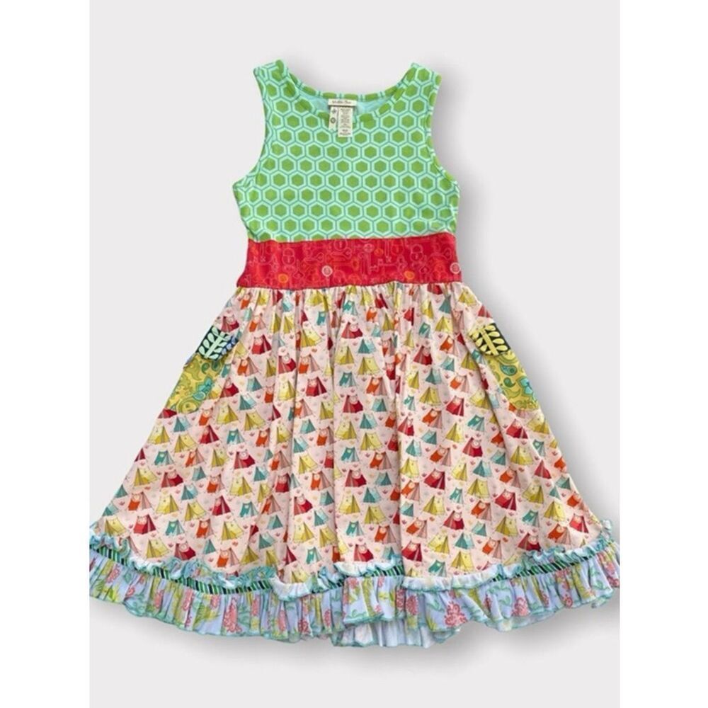 Matilda Jane Festival Carnival Tent Mix pattern tank dress size 4
